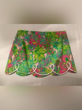 Lilly Pulitzer Originals Skirt- vintage big squeeze tropical print 0 euc